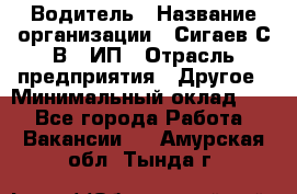 Водитель › Название организации ­ Сигаев С.В,, ИП › Отрасль предприятия ­ Другое › Минимальный оклад ­ 1 - Все города Работа » Вакансии   . Амурская обл.,Тында г.